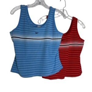 Nike 2pc Package Front Lined Athletic Slim Fit Stripe Tank Top Size XL (16-18)